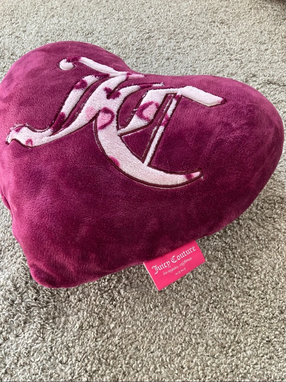 Juicy Couture Plush Heart Shaped Throw Pillow Leopard print